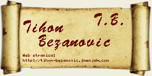 Tihon Bežanović vizit kartica